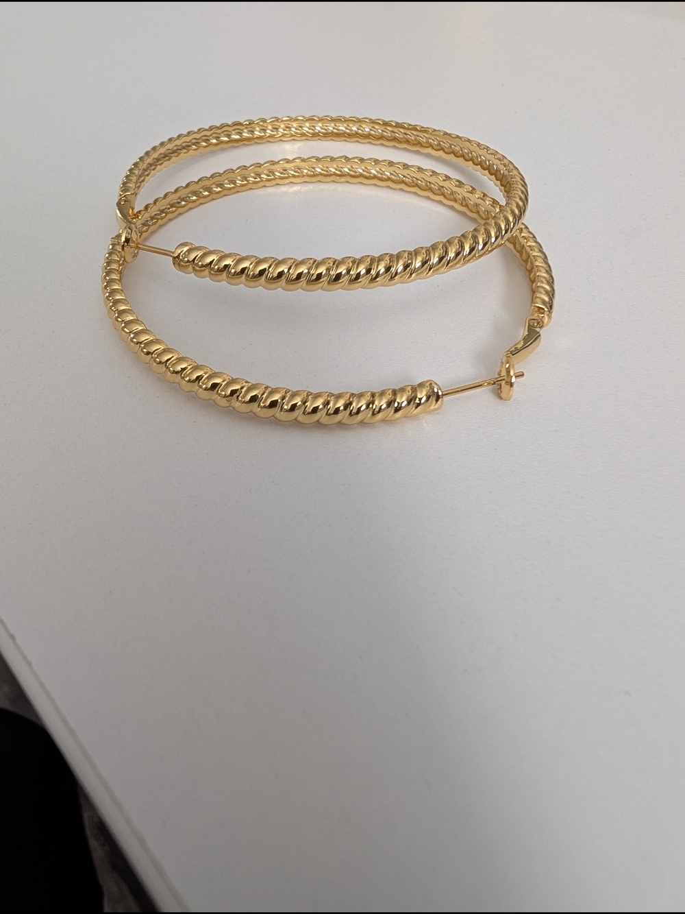 Gold Plated Over .925 Sterling Silver Twisted Hoop Earrings - Women's Jewelry